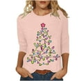thumbnail image 2 of Qertyioot Femmes Mode Noël Impression Sweat-Shirt, Manches Longues Casual Col Rond Pull Tops, 2 of 5