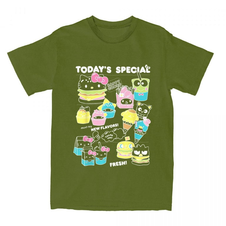 Hello Sanrio Kawaii Burger Shop Foodie Menu Tee Shirt Hello Sanrio Kawaii Burger Shop Foodie Menu Tee Shirt