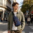thumbnail image 4 of Bolsa de nylon resistente al agua para hombres y mujeres, mochila cruzada de pecho con múltiples bolsillos, correa ajustable, mochila ligera para viajes y actividades al aire libre, 4 of 6