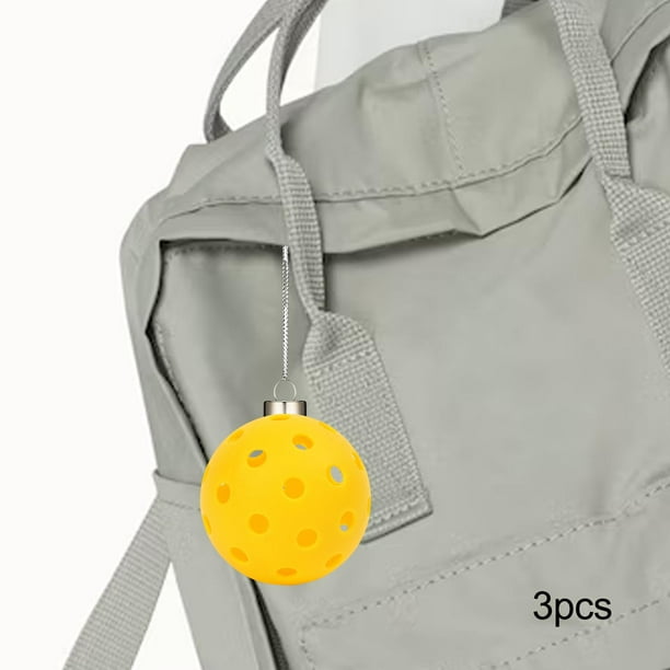 Juego de adornos de Pickleball, decoraciones colgantes para de Navidad, llavero de bolso portátil, llaveros para regalos de cumpleaños y fiesta, Amarillo