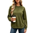 thumbnail image 2 of Women's Waffle Knit Sweatshirt Crew Neck Long Sleeve Drop Shoulder Casual Pullover Top, 2 of 7