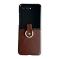 thumbnail image 4 of Glitter PU Leather Case for Samsung Galaxy Z Flip 7 FE / Z Flip 6, Fashion Ultra Slim Shockproof Protective Phone Cover with Bling Sparkly Finger Ring, Stylish Durable Design for Girls Women, Brown, 4 of 8