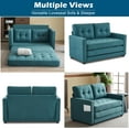 thumbnail image 5 of VINGLI Thick Upholstery Backrest Armchair 2 In 1 Foldable Convertible Sofa, Teal Blue, 5 of 18