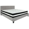 thumbnail image 2 of Flash Furniture Chelsea King Size Upholstered Platform Bed in Light Gray Fabric with Pocket Spring Mattress, 2 of 3