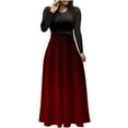 thumbnail image 1 of cfhntfmh Robes Maxi pour Femmes Élégantes à Manches Longues Col Rond Tuniques Robe Décontractée Imprimée Ample Automne Hiver, 1 of 5