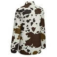 thumbnail image 5 of Cow Print Textures Long Sleeve Blouse Woman Streetwear Casual Shirts Summer Oversize Woman Streetwear Clothing Birthday Present, 5 of 7