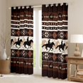 thumbnail image 2 of Homewish Rustic Cowgirl Cowboy Curtains Pack of 2 (42x84 Each), Vintage Brown Western Aztec Curtains Blackout, Farmhouse Horse Shoes Bedroom Curtains, Living Room Curtains Decor, 2 of 6