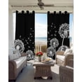 thumbnail image 3 of White Dandelion Blackout Curtains for Bedroom, Thermal Insulated Window Treatment, Spring Flowers Botanical Vintage Black Grommet Top Blackout Draperies and Drapes for Basement 27.5"x39" 2 Panels, 3 of 8
