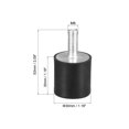 thumbnail image 2 of Unique Bargains M8 Rubber Vibration and Shock Absorption Mount w Thread Stud 1.18' x 1.18' 4pcs, 2 of 3
