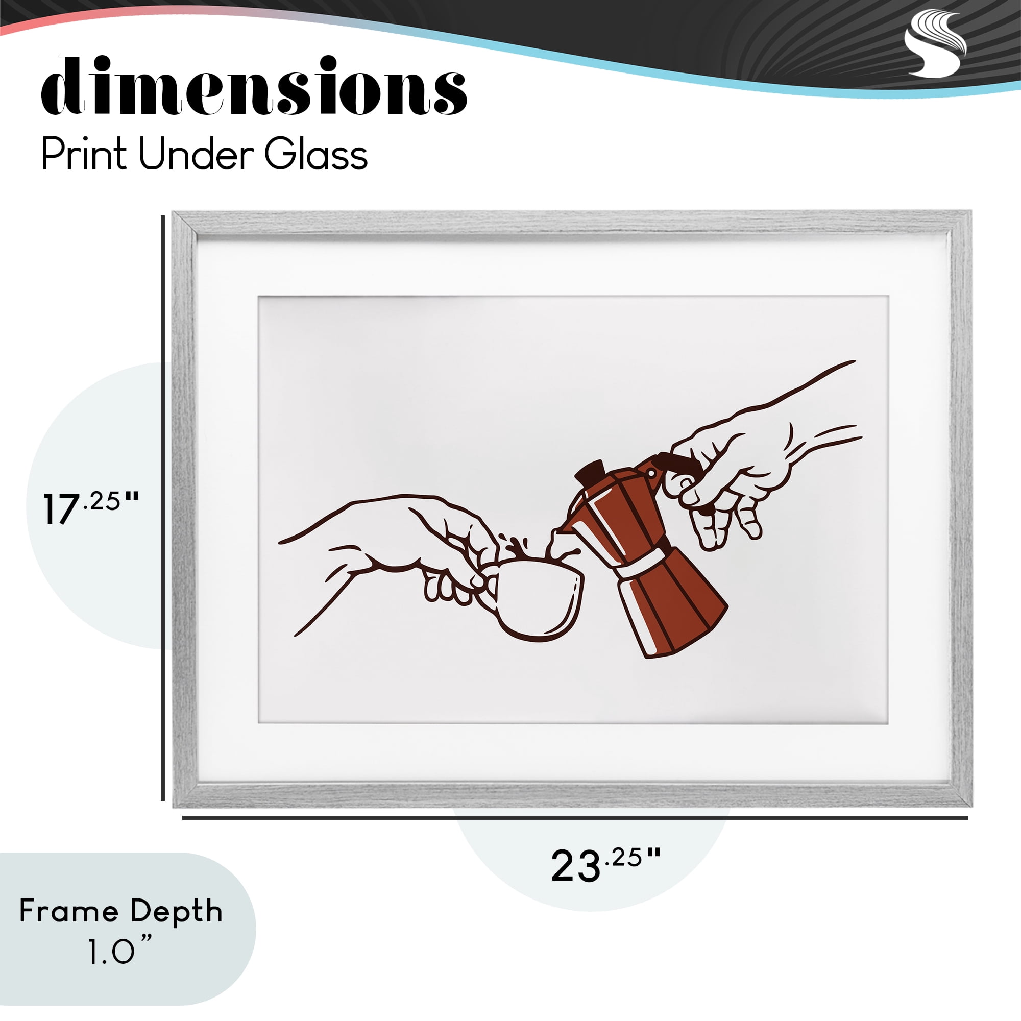 Stupell Industries Creation Of Coffee Classic Parody Gray Framed Print Under Glass, design by Tobe Fonseca
