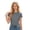 Grey, variant on Women's Summer Causal Short Sleeve Blouse Round Neck Crop Tops Twist Front Tee T-Shirt Summer 2026 Fashion Outfits(New,Camisole)