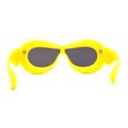 thumbnail image 4 of Womens Unique Balloon Thick Racer Shield Retro Sunglasses Yellow Black, 4 of 4