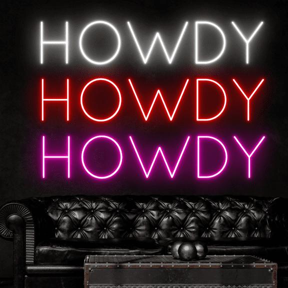 Craftnamesign Howdy Neon Sign, Cowboy Wall Art for Western Wall Decor Cowboy Bar Sig