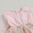 thumbnail image 3 of AMERTEER Fille Automne Robe Manches Longues Col Rond Broderie Florale Dentelle Robe Enfants Tulle Robe, 3 of 6