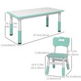 thumbnail image 3 of Qaba Ensemble Table pour Enfants et 4 Chaises à Hauteur Réglable, Vert, 3 of 9