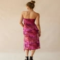 thumbnail image 3 of Women Floral Mesh Dress Summer Backless Strapless Split Party Dress, 3 of 5