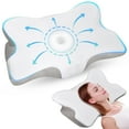 thumbnail image 4 of Almohada ortopédica Pulatree sin olor para el dolor de cuello y hombros, almohada cervical de espuma viscoelástica, ergonómica para dormir., 4 of 4