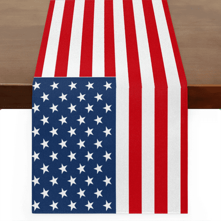 

Qzaxky Table Runner Boho Table Runner American Flag July 4th Bohemian Boho Outdoor Table Runner Decoration for Indoor Outdoor Home Dinner Party Wedding Decor 13 x 48 Inch