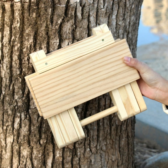 Worgeous  Outdoor Stool Seat Convenient Folding Camping Chairs Yellow