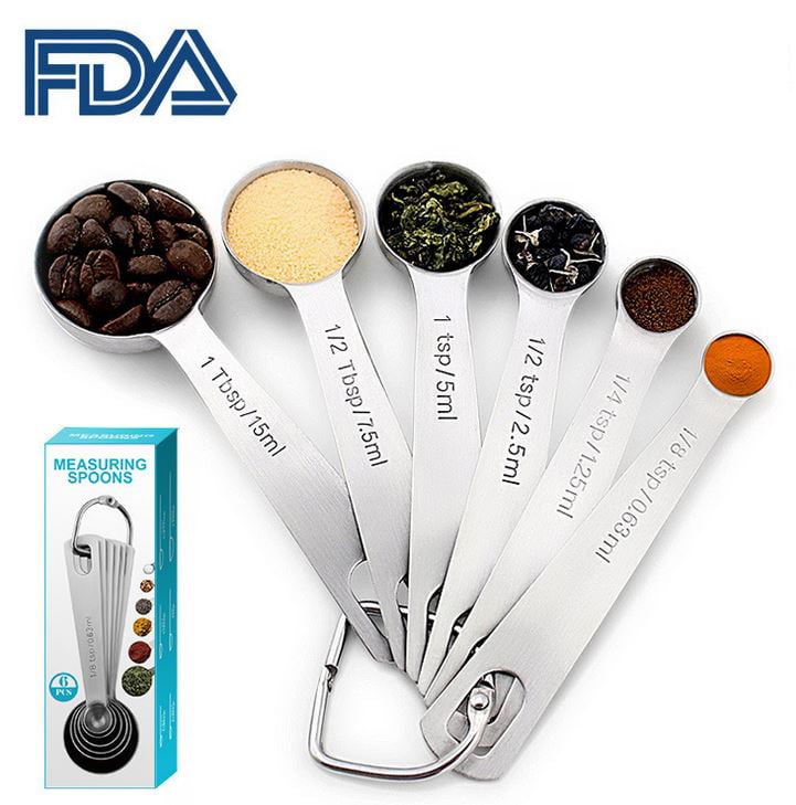 4-Piece Stainless Steel Heavy Weight Measuring Spoon Set 