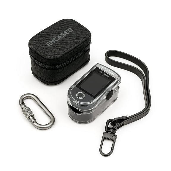 Encased 2-in-1 Case for Zacurate Pro Series 500DL - Clear Hard Case, and Carrying Pouch with Wrist strap and clip (Black)