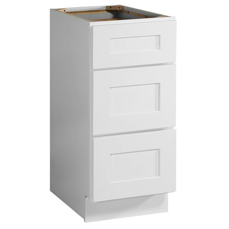 Design House 561456 Brookings Unassembled Shaker Drawer Base Kitchen Cabinet 15x34.5x24, White