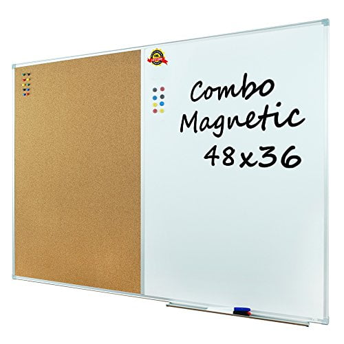 Lockways Dry Erase Board & Cork Bulletin Board Combination 48 x 36