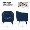 thumbnail image 3 of MoNiBloom Barrel Chair, Modern Accent Chair with Pillow and Padded, Upholstered Single Sofa for Living Room Bedroom Waiting Room Office, Navy Blue, 3 of 11