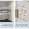 thumbnail image 4 of BELLEZE 72" Tall Kitchen Pantry, Large Storage Cabinet With Doors and Shelves, 2 Built-in Drawers, Freestanding Corner Hutch Cabinet With Storage For Kitchen,Dining Room and Living Room (White), 4 of 7