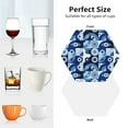 thumbnail image 6 of Honeii Evil Eye print Leather Coaster Set of 4, ideal for safeguarding your furniture from drinks spills and effortless cleanup-Hexagon, 6 of 6