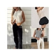 thumbnail image 3 of Yunliwuli Women Knitted Tank Tops Casual Summer Button Front Basic Vest Sleeveless Shirt Aesthetic Clothes for Streetwear, 3 of 10