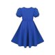 thumbnail image 3 of Vestido de Niña Azul Profundo Color Sólido con Volantes Manga Abullonada Bolsillo 3D Fiesta 7 Años, 3 of 8