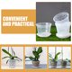 thumbnail image 4 of 3 juegos de macetas de plástico transparente para orquídeas, transpirables y con bandeja, reutilizables., 4 of 6