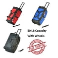 thumbnail image 6 of 28" Heavy Duty Iron Bar Duffle Bag - Collapsible Travel Bag with Multi-Pocket System, Wheels - Red, 6 of 6