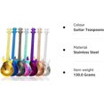 thumbnail image 4 of Cuchara de café para guitarra, paquete de 7 coloridas cucharas de café musicales de acero inoxidable, lindo juego de cucharas de café para revolver/mezclar/azúcar/postre/mermelada/cuchara de helado, 4 of 5