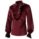 thumbnail image 3 of Camisa medieval de caballero de moda para hombre - Cuello gótico con volantes, manga larga - Ante - Liso - Fiesta/Cita - Todas las estaciones - Varias tallas, 3 of 7