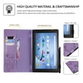 thumbnail image 2 of Dteck Folio Case For Amazon Fire HD 10 10.1" 2017 Model, Lightweight Embossed Butterfly PU Leather Flip Stand Case Cover with Card/Stlylus Holder,Purple, 2 of 4