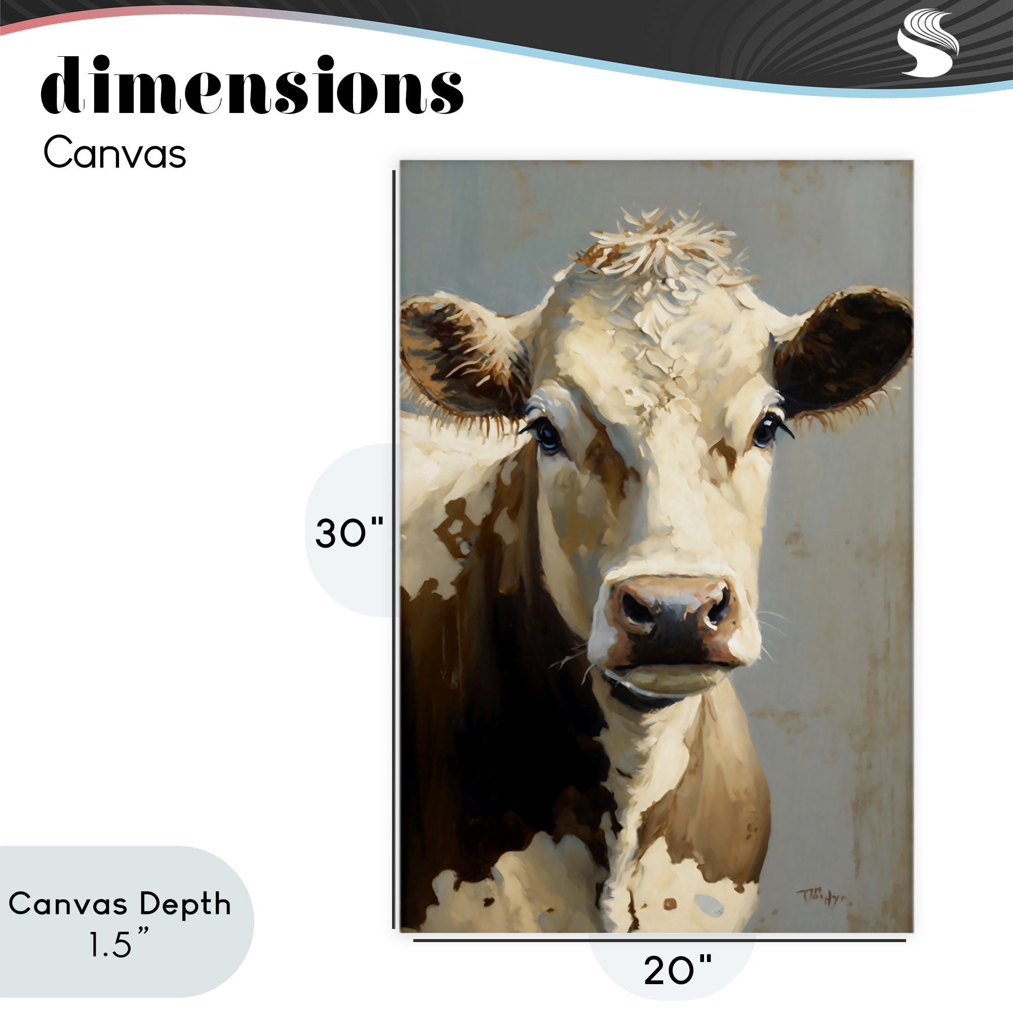 Stupell Industries Farmhouse Cow with Gentle Gaze Canvas Wall Art, design by Creative Studio