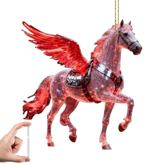 Generic 2026 Chinese New Year Horse Ornaments, 2D Acrylic Horse Decorations, Vintage Farm Tree Animal Hanging Ornaments, Decorative Holiday for Home, Tabletop, Wall, and Window