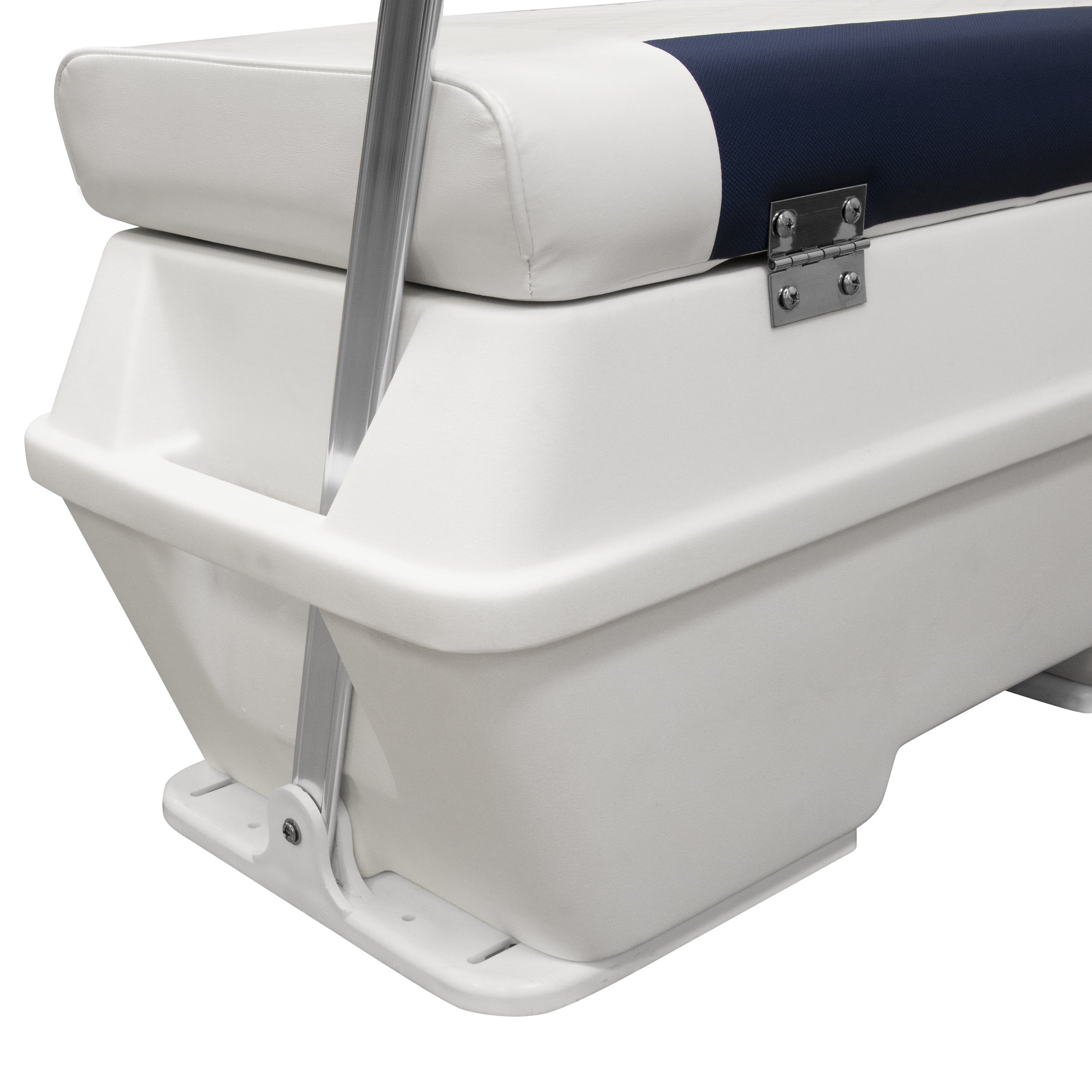 Wise DLX156-1904 DLX Pontoon Series 70 Quart Swingback Cooler Seat - White / Mariner Blue
