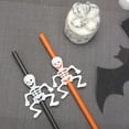 thumbnail image 6 of Straw Spoons Plastic, Hwkond 10pcs Halloween Decorations Bar KTV Restaurant Party Halloween Decoration Pumpkin Skull Straws Halloween Straws, 6 of 9