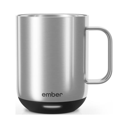 UPC: 0810011401167 | Ember Temperature Control Smart Mug 2  10 oz  Stainless Steel  1.5-hr Battery Life – App Controlled Heated Coffee Mug – Improved Design