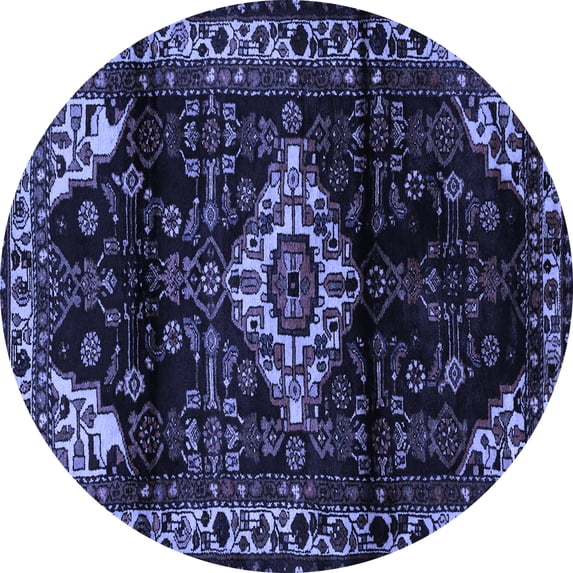 Ahgly Company Indoor Round Persian Blue Traditional Area Rugs, 4' Round