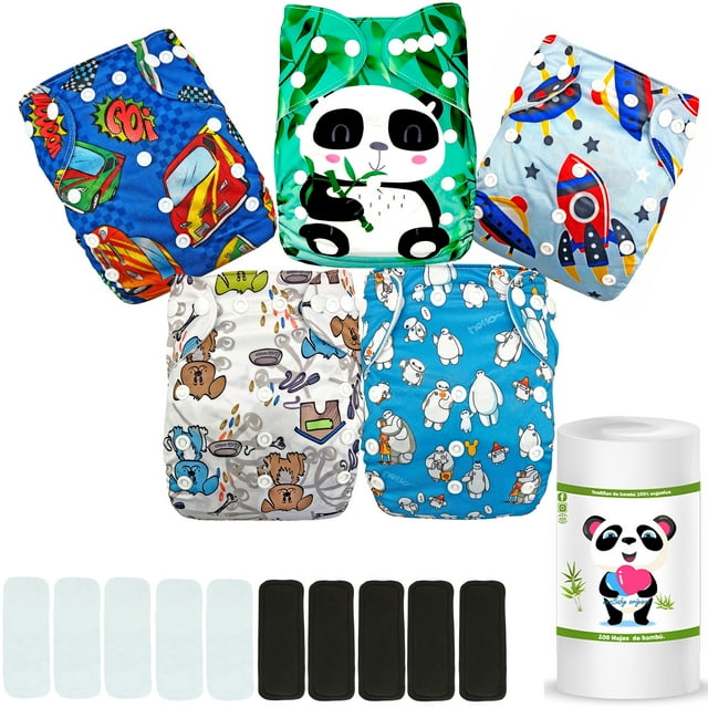 Pañal de tela lavable para Bebés Reutilizable Ecobaby Original Nocturno Pack 16 Ecobaby Original Estampado