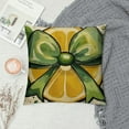 thumbnail image 2 of PRATYUS Hello Summer Lumbar Decorative Throw Pillow Cover, Cartoon Mouse Lemon Teal Stripes Outdoor Home Decor, Bow Eucalyptus Leaves Flower Seasonal Couch Cushion Case 22x22in, 2 of 5