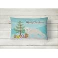 thumbnail image 2 of Carolines Treasures BB9244PW1216 White Arctic Fox Christmas Canvas Fabric Decorative Pillow, Teal, 12H x16W, multicolor, 2 of 3