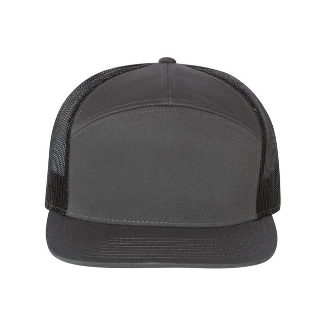 Richardson Seven-Panel Trucker Cap, One Size, CharcoalBlack
