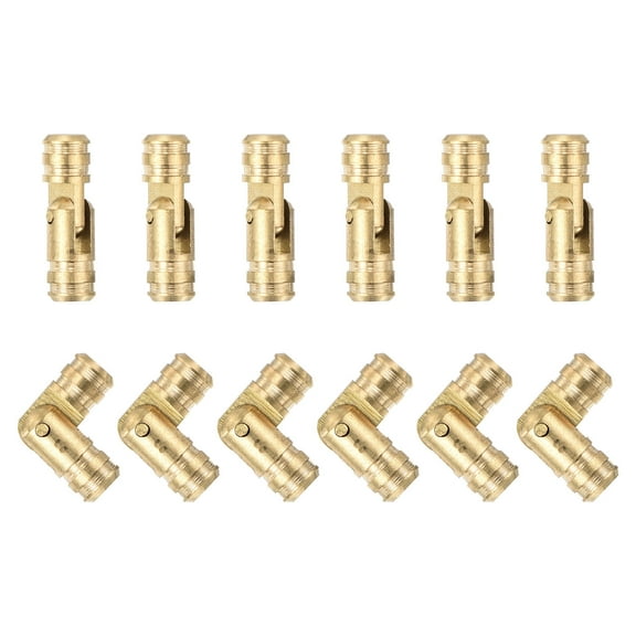 Uxcell 12pack Invisible Brass Barrel Hinge, 17x5mm Concealed Hinges, Folding Support Cylindrical Hidden Barrel Hinges