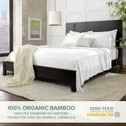 PURE BAMBOO Sheets California King Size Bed Sheet 4 Piece Set, Genuine 100% Organic Viscose Derived from Bamboo, Soft & Cooling, Double Stitching (California King, White)