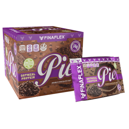 Finaflex Oatmeal Protein Pie, Double Choco Chip, 2.9 oz, 4 Count Box